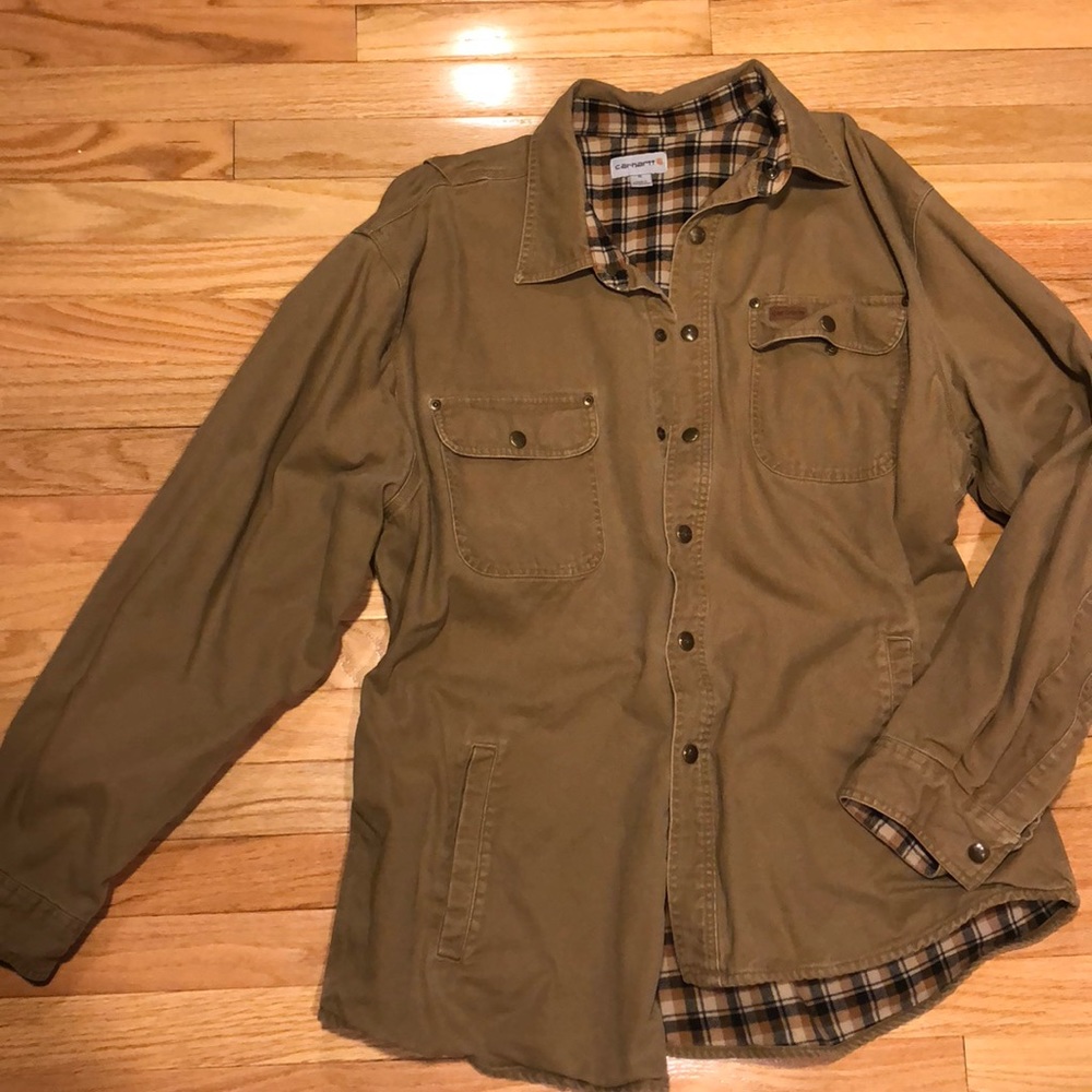 Carhartt shirt jacket, canvas outer flannel xl
